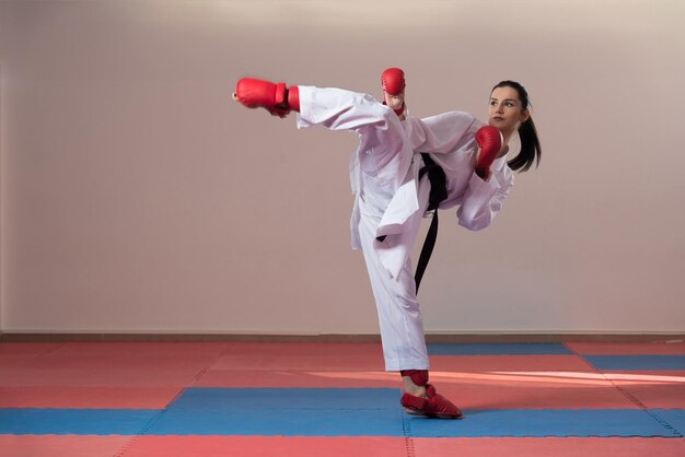 Caça Karatê Feminino Treinamento Com Mestre Quimono Branco Fundo Fumegante  fotos, imagens de © Nomadsoul1 #470505322