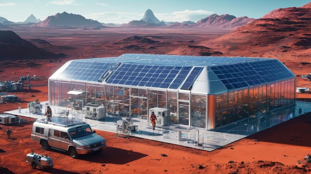 Artistas representan una central solar en el desierto