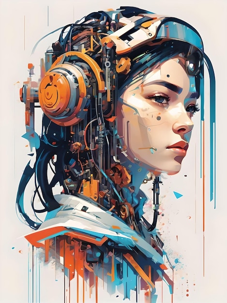 Artística de IA Digital de Diva nos Reinos do Cyberpunk