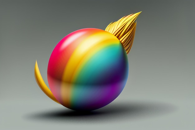 Artístico abstracto creativo colorido modelo de representación 3D decoración de adorno de forma extraña