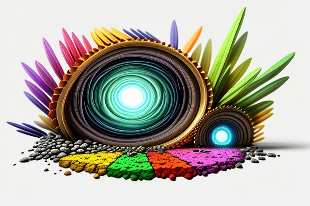 Artístico abstrato criativo colorido modelo de renderização 3D forma estranha decoração de ornamento
