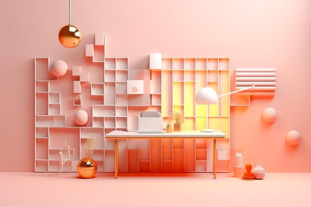 Artístico Arreglo de pared Pantalla minimalista Creatividad inspiradora Generado por IA