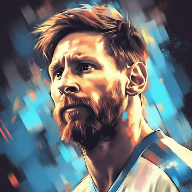 Foto artístico digital de la camiseta argentina de leonel messi