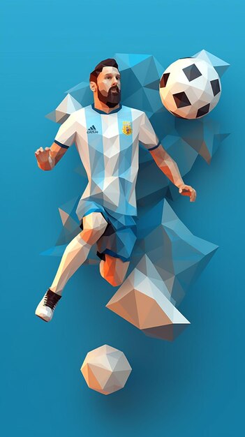 Artístico digital de la camiseta argentina de Leonel Messi