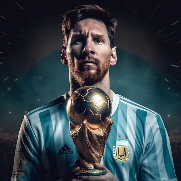 Artístico digital de la camiseta argentina de Leonel Messi