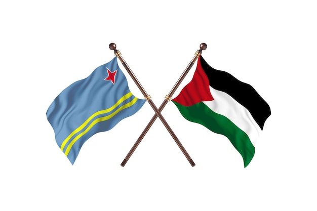 Aruba versus Fundo das Bandeiras de Dois Países Palestinos