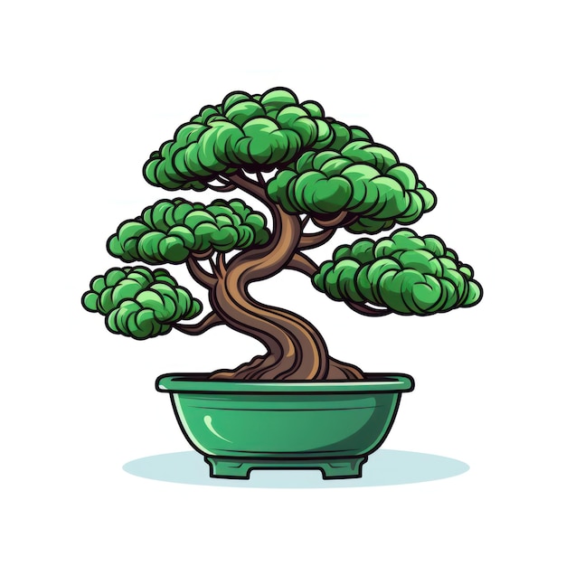 Árvore bonsai isolada em fundo branco gerado por IA