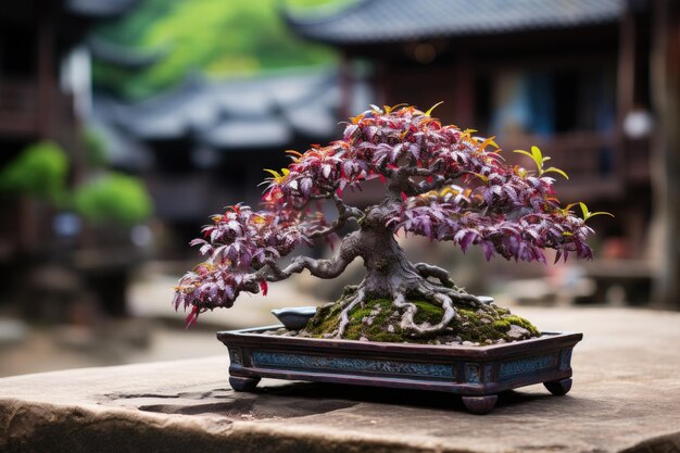 Árvore bonsai, uma forma de arte tradicional japonesa, fotografia publicitária profissional