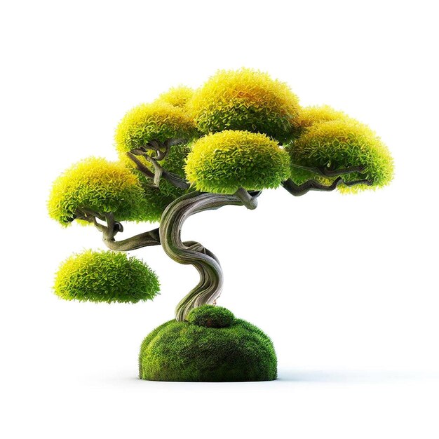Foto Árvore de bonsai em uma panela em um fundo branco
