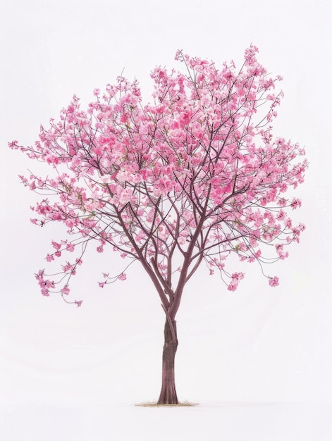 Árvore de flores de cerejeira rosa