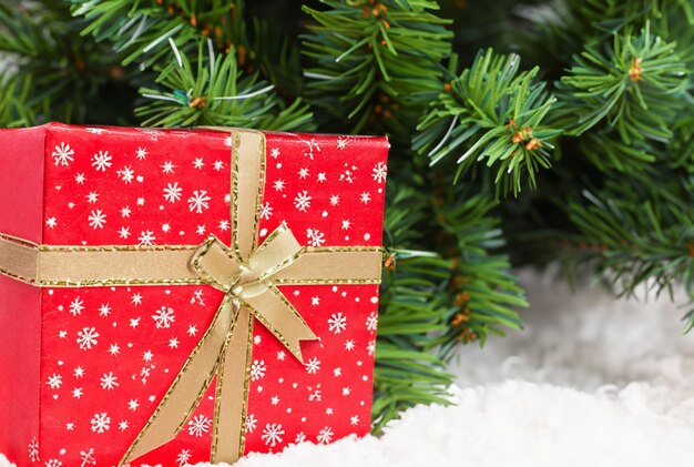 árvore de Natal com caixa de presentes