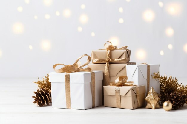 Foto Árvore de natal com caixas de presentes