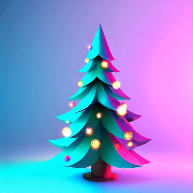 árvore de Natal com fundo colorido