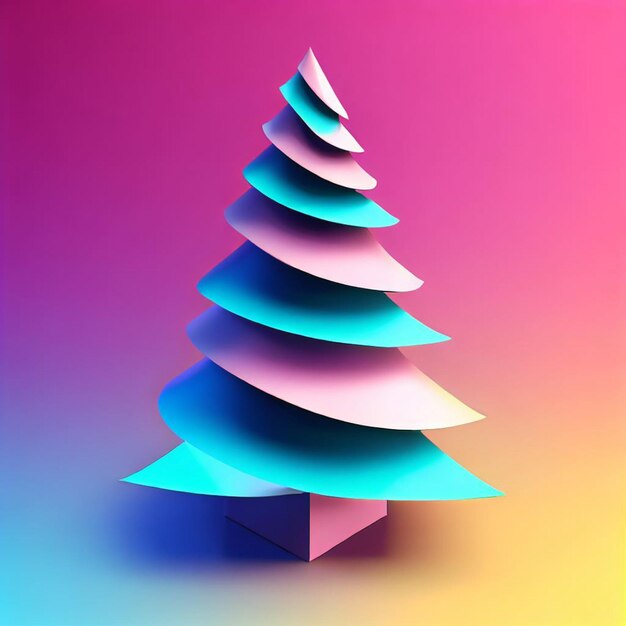 Foto Árvore de natal com fundo colorido