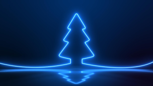 Árvore de natal de loop sem costura brilho de luz neon brilhante