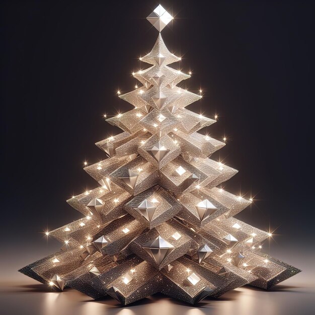Árvore de Natal feita de diamantes gerada por Ai