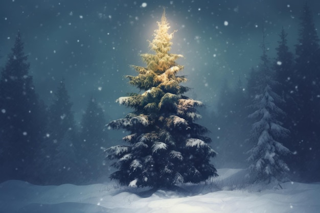 Árvore de Natal inverno feliz Gerar Ai