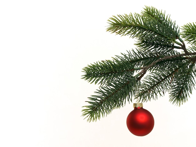 Árvore de Natal vermelha contra fundo branco