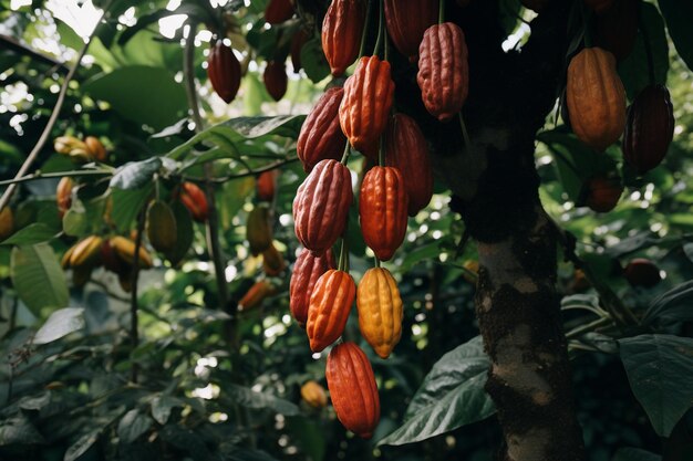 Foto Árvore e frutos do cacau