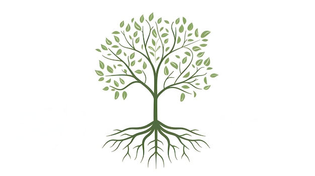 Árvore mínima que simboliza crescimento ecológico e sustentabilidade