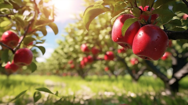 Foto Árvore pomar natureza vermelho maduro jardinagem maçã fruta de outono comida