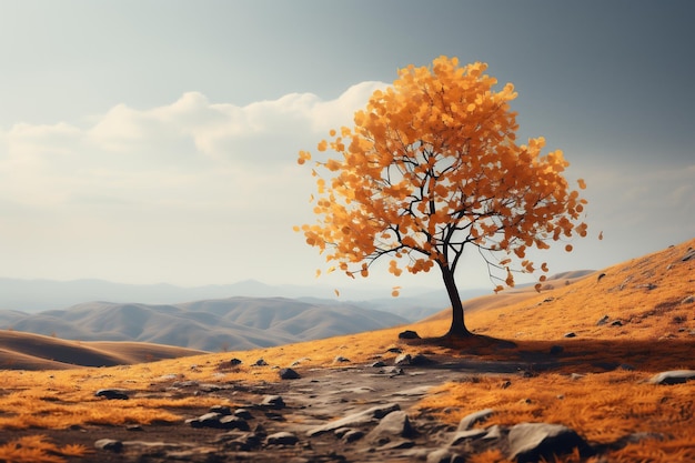 Foto Árvore solitária no deserto