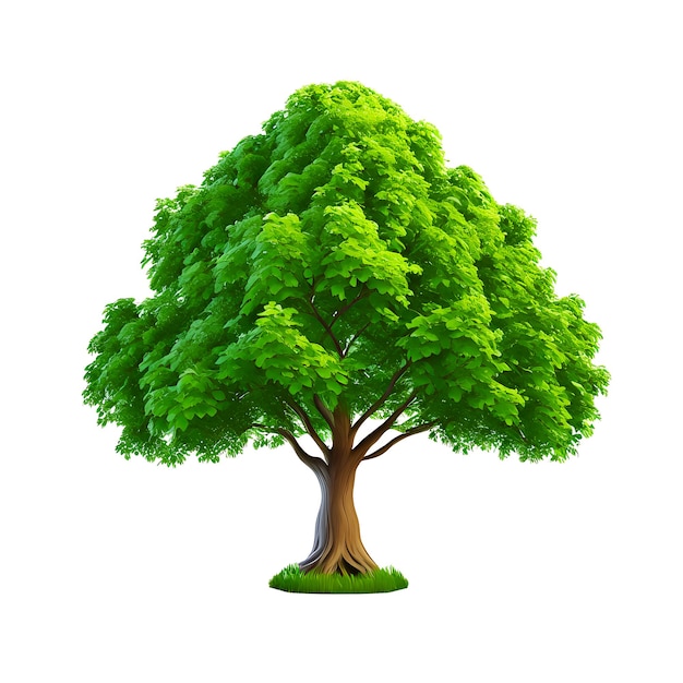 Foto Árvore verde isolada em fundo branco