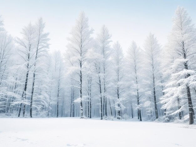 Foto Árvores cobertas de neve no inverno