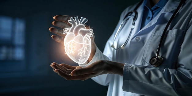 Arzt mit Organhologramm