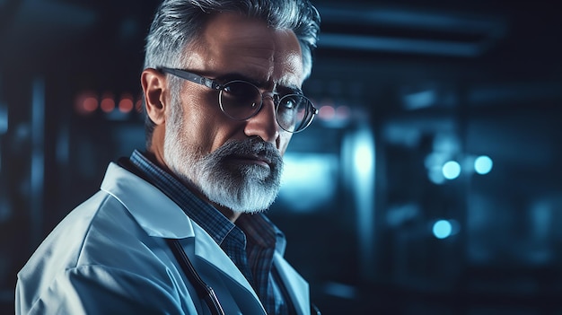 Arzt mit Schutzbrille Generative Ai