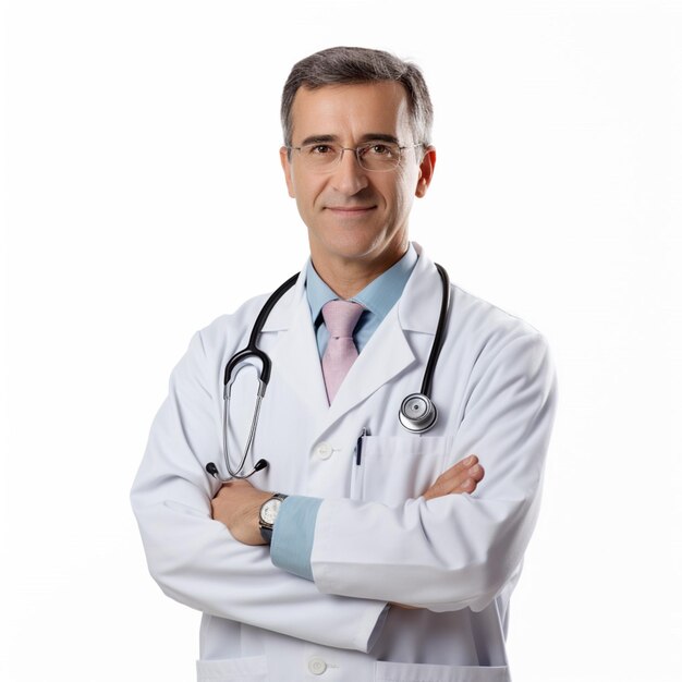 Arzt mit weißem Hintergrund in hoher Qualität ultra hd