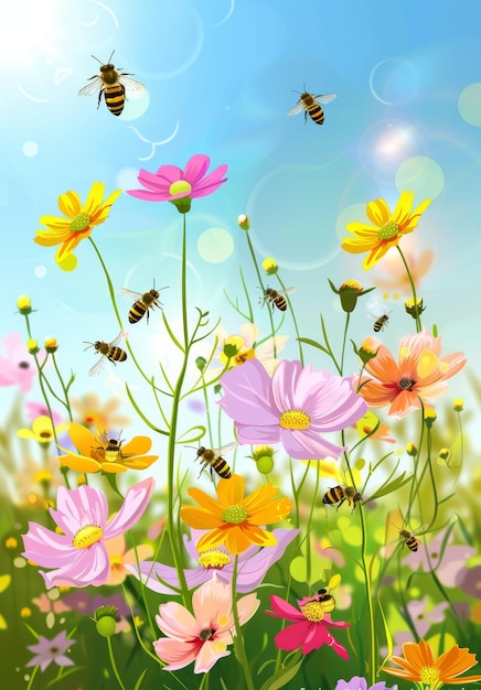 As abelhas da sinfonia da primavera florescem