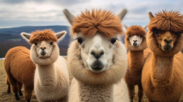 As alpacas peludas, conhecidas por suas peles irresistivelmente macias e grandes olhos expressivos, essas criaturas gentis cativam os corações com sua aparência cativante e natureza gentil.