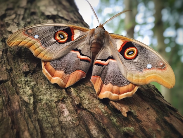 As antenas peludas da mariposa imperador