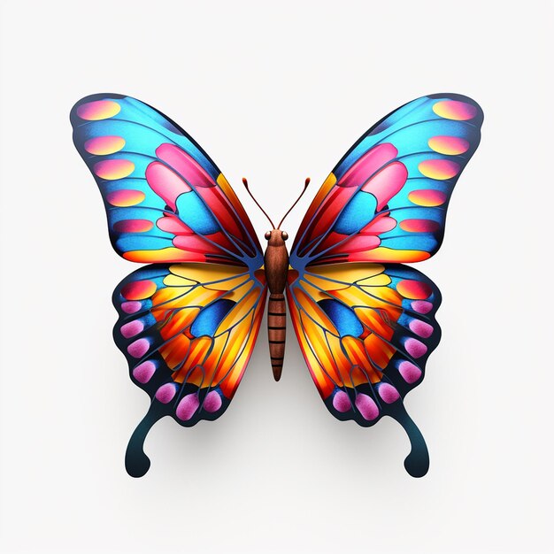 As asas coloridas da borboleta Vector de borboleta Fonte de celebração Papel de parede simples da borbuleta
