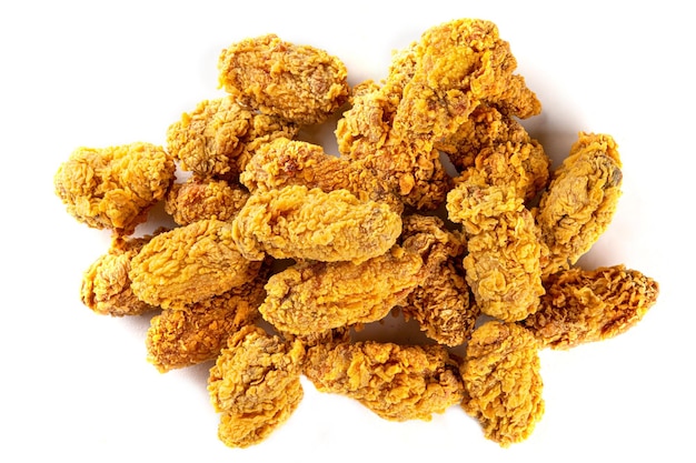 As asas de frango fritas isoladas de fast food