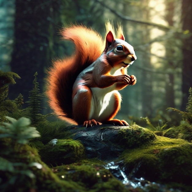 As aventuras do esquilo na floresta, um conto da floresta