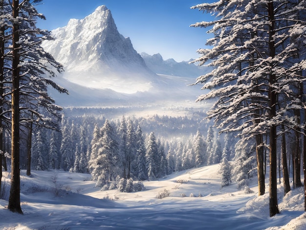 As belas montanhas tornam-se enigmáticas no inverno.