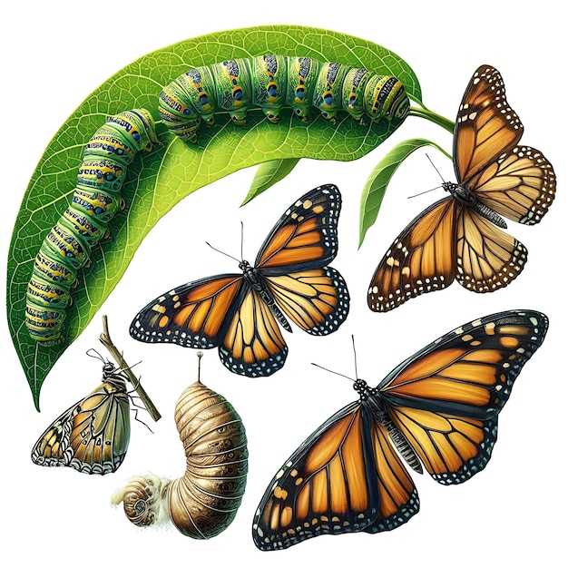 Foto as borboletas e o ciclo de vida