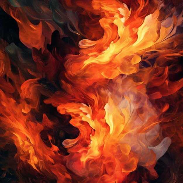 As chamas estão a girar no ar e a criar um redemoinho generativo.