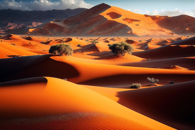 As dunas em Marrocos Erg Chebbi