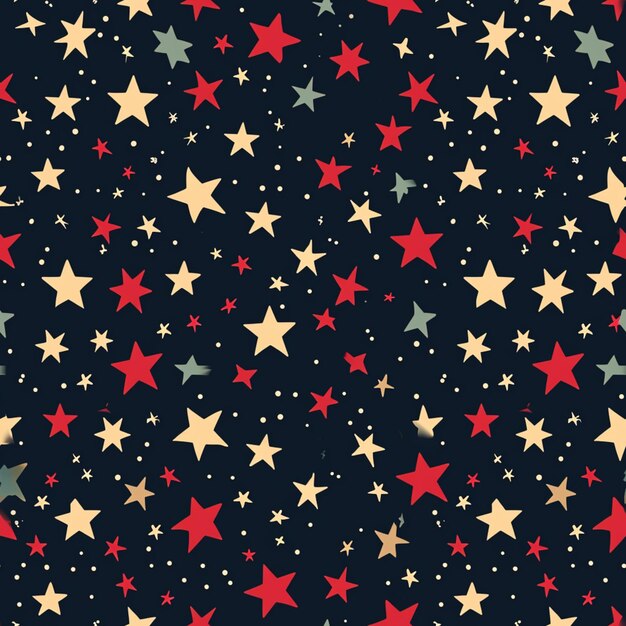 Foto as estrelas estão espalhadas sobre um fundo preto com ai generativo vermelho