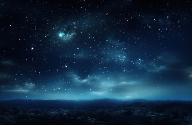 As estrelas no céu olhando através de um lácteo