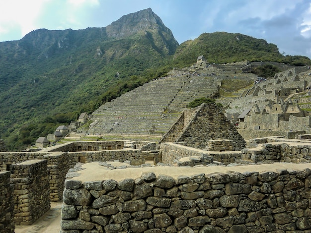 As estruturas de terraços ou plataformas do Império Inca em Machu Picchu Cusco Cuzco Peru