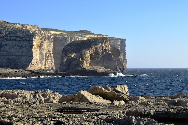 As falésias da ilha de gozo