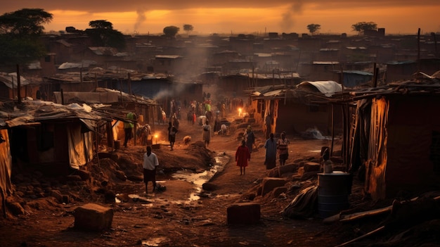 Foto as favelas africanas do apocalipse os edifícios são ilegais na áfrica desenho