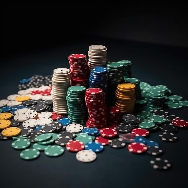 As fichas de casino em pilhas e a IA dispersa gerativa