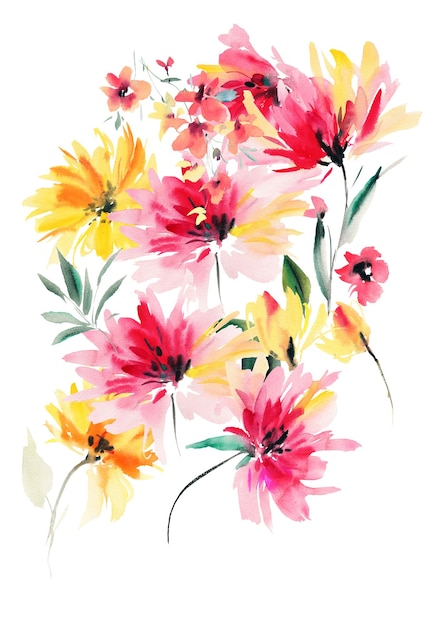 As flores estão cheias de romance, as folhas e flores de design de arte.