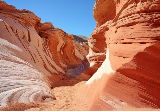 Foto as formações de arenito de ondas paisagem natural canyon nos desertos