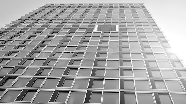 As janelas de um edifício moderno para escritórios Arquitetura de edifícios comerciais Preto e branco